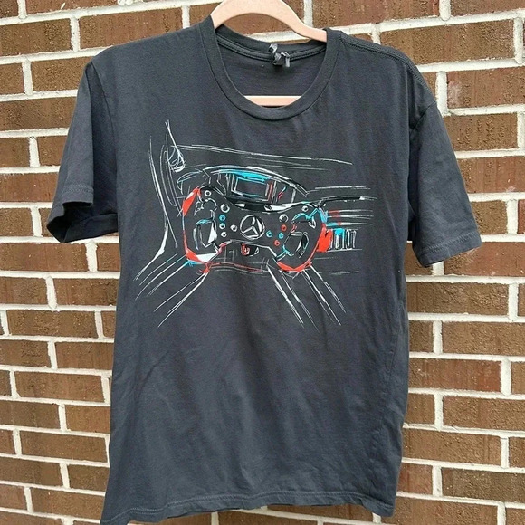 Team TGM Gray Red &Teal Car Graphic Tshirt-Mens Size Medium - Picture 2 of 6